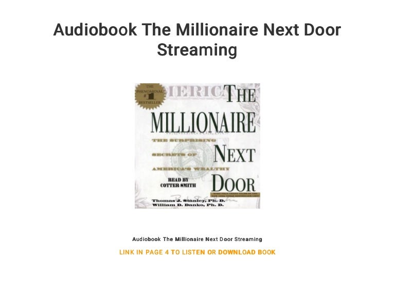 The Next Millionaire Next Door Audiobook The millionaire next door audio - mazharmony