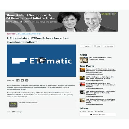 Audio boom   i  robo advisor  et fmatic launches robo investment platform