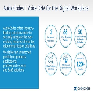 Audiocodes Workshop para poder determinar estrategia de ventas