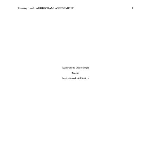 Audiogram assessment paper