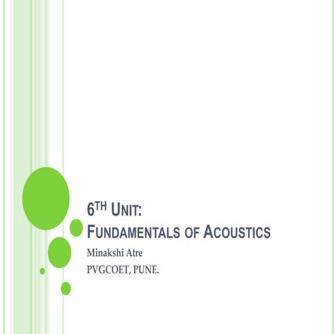Fundamentals of acoustics