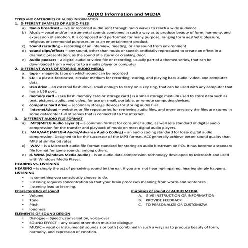 AUDIO Information and MEDIA (handsout).docx