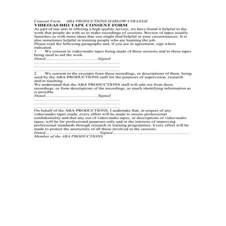 Audio permission aba productions media | DOCX
