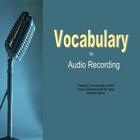 Audio Recording Vocabulary