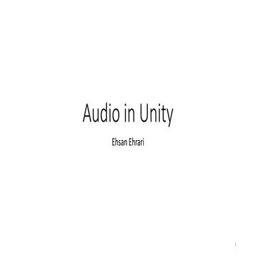 Audios in Unity