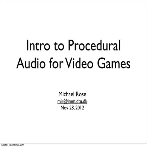 Adaptive Music and Interactive Audio | PDF