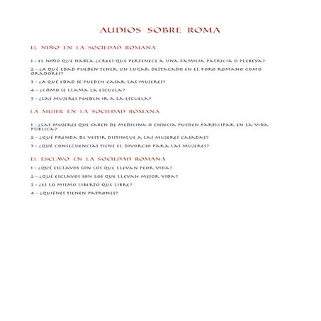 Audios sobre Roma