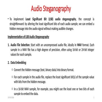 Audio steganography | PPTX