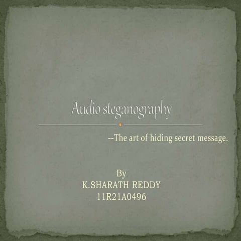 Audio steganography 
