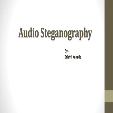 Audio stegnography