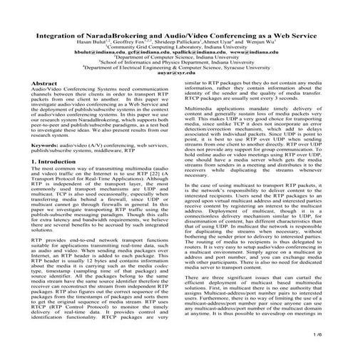 Audio/Video Conferencing over Publish/Subscribe Messaging Systems