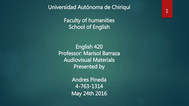 Audiovisual materials slide