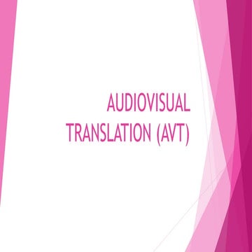 Audiovisual translation (avt)