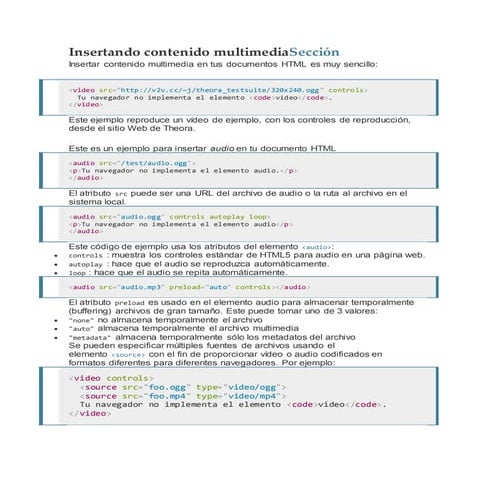 Manejo avanzado de audio y video en html5(1) | PPTX