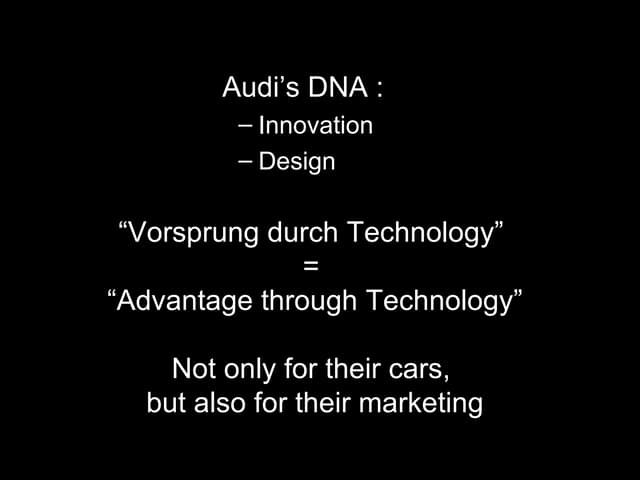 Marketing Idea for the Audi Brand :...