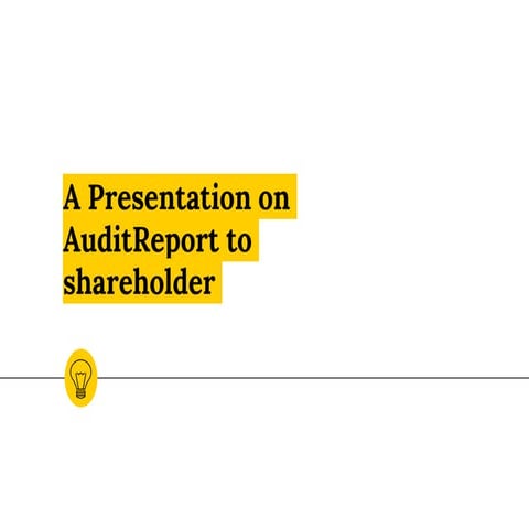 Audit Report's To Share holder 