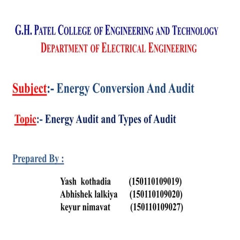 energy Audit and types of audit