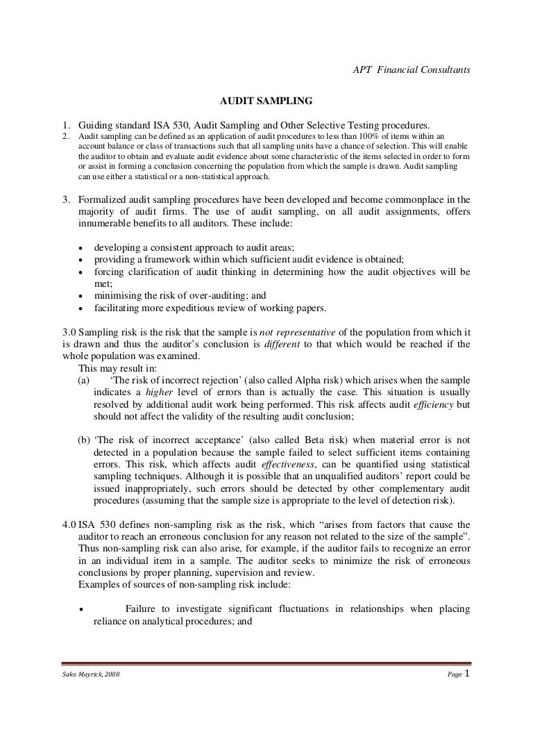 audit sampling conclusion in essay example