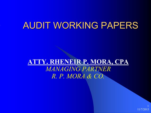 Audit working-papers
