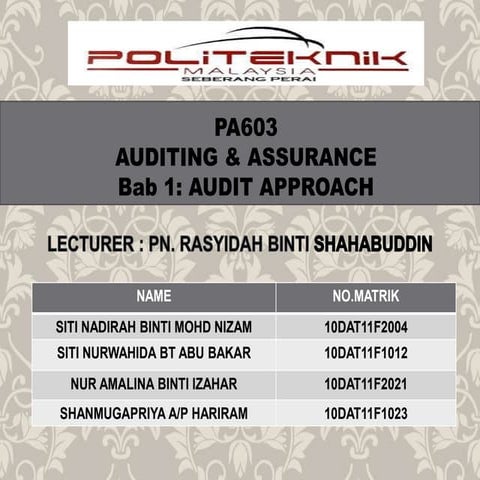 Audit bab1 sem 6- Audit Approach
