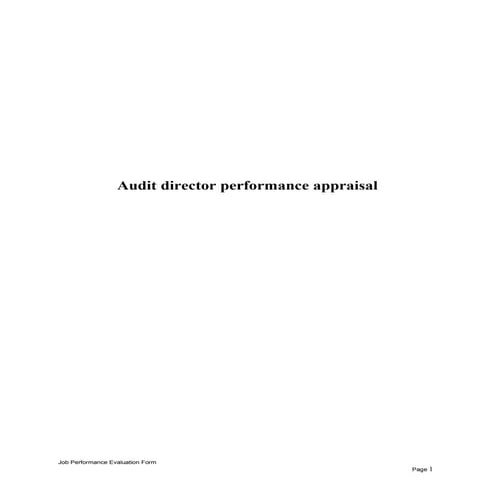 Audit director performance appraisal