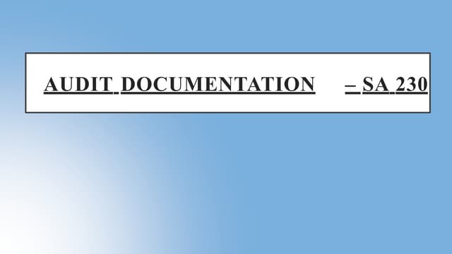 AUDIT_DOCUMENTATION Power Point Presentation