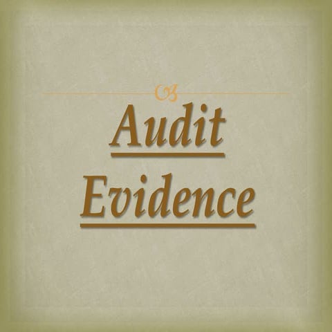Audit Evidence Presentation