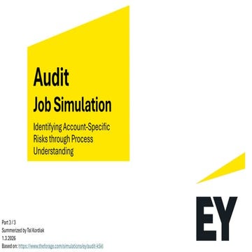EY Introduction to Audit (Part 3): Identifying Account-Specific Risks ...