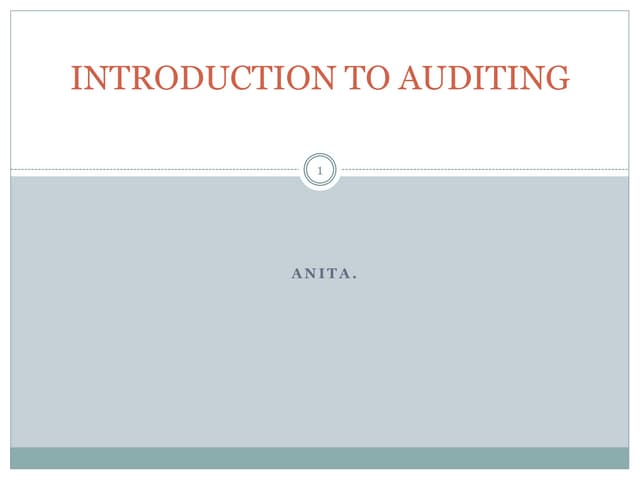 Auditing