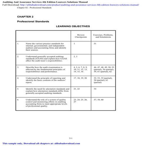 Auditing And Assurance Services 4th Edition Louwers Solutions Manual