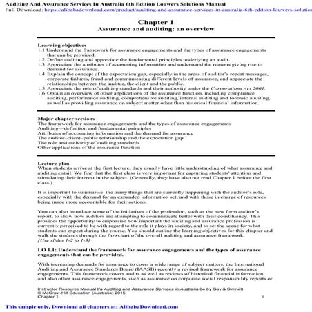 AUDITING ASSURANCE SERVICES 5TH EDITION LOUWERS PDF visual data 8