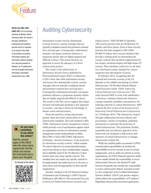 Auditing-Cybersecurity in the enterprise