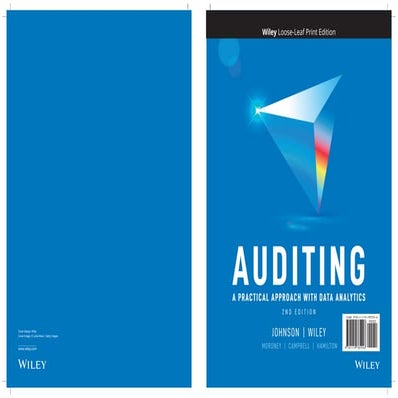 Auditing A Practical Approach with Data Analytics, 2e Raymond Johnson, Laura ...
