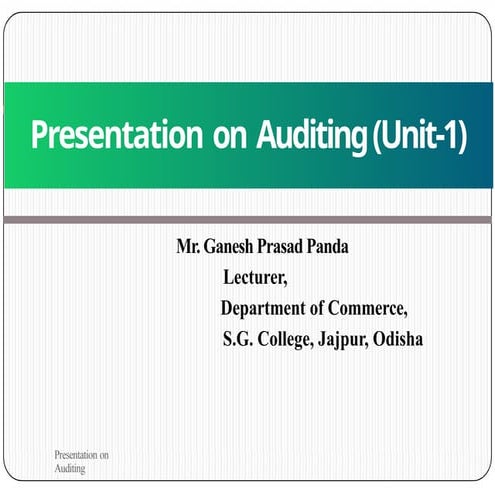 auditing is the checking and verifiactaiopn