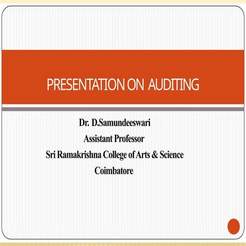 auditing introduction ppt will help to identify meaning