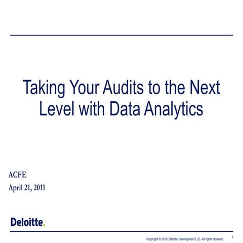04/21/2011 Meeting - Auditing with Data Analytics