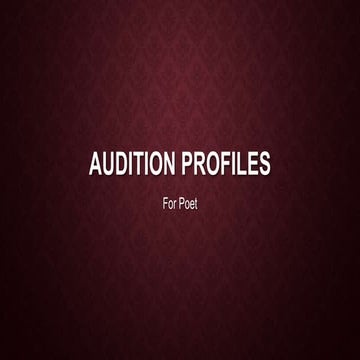 Audition profiles | PPTX
