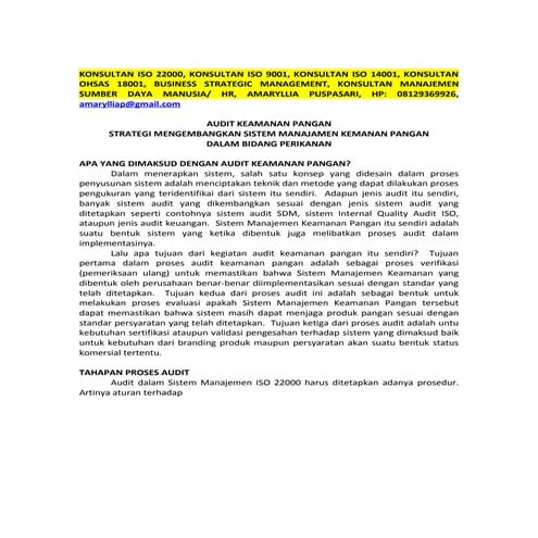 Audit Keamanan Pangan Doc