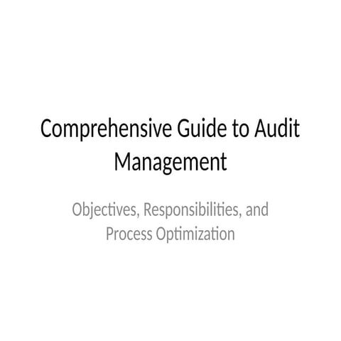 Audit Management Pharmaceutical Presentation