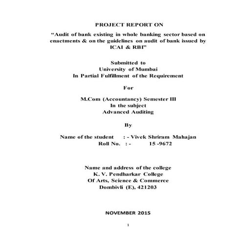 Audit of bank existing in whole banking sector based on enactments &amp; on t...