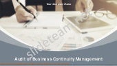 Audit Of Business Continuity Management PowerPoint Presentation Slides