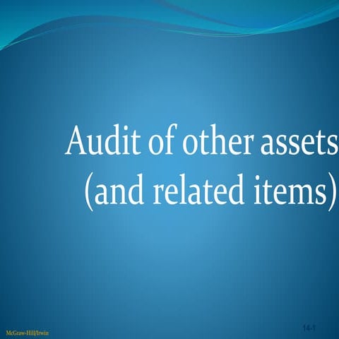 Audit of other assets (and related items)