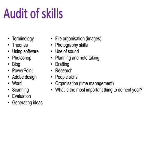 Audit of skills