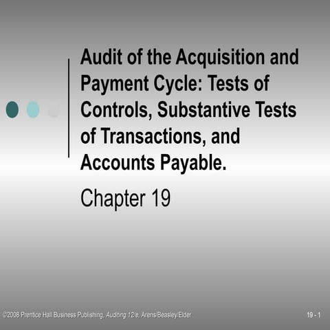 Audit of the acquisition and payment cycle