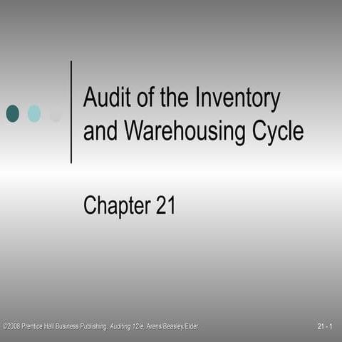 Audit of the inventory and warehousing cycle