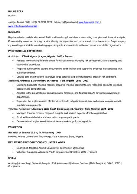Auditor Fully Editable ATS Resume - Auditor Atsresumetemplate 240630190210 522d314f Thumbnail 