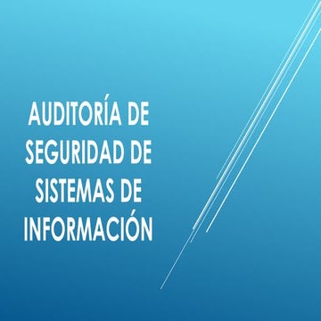 Auditoría de seguridad de sistemas de información