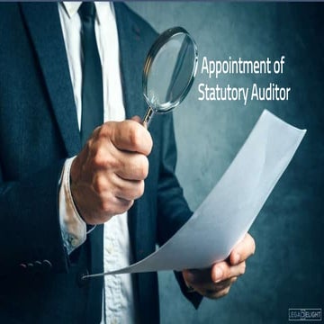 Appointment of Statutory Auditor