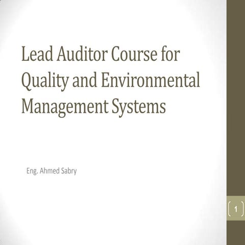 Auditor for quality and environmental management systems