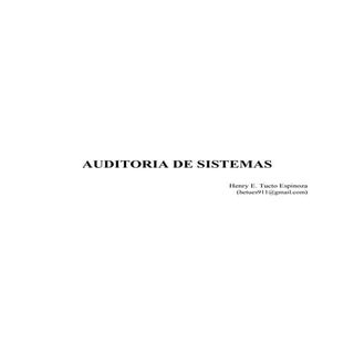 HENRY TUCTO, Auditoria de Sistemas